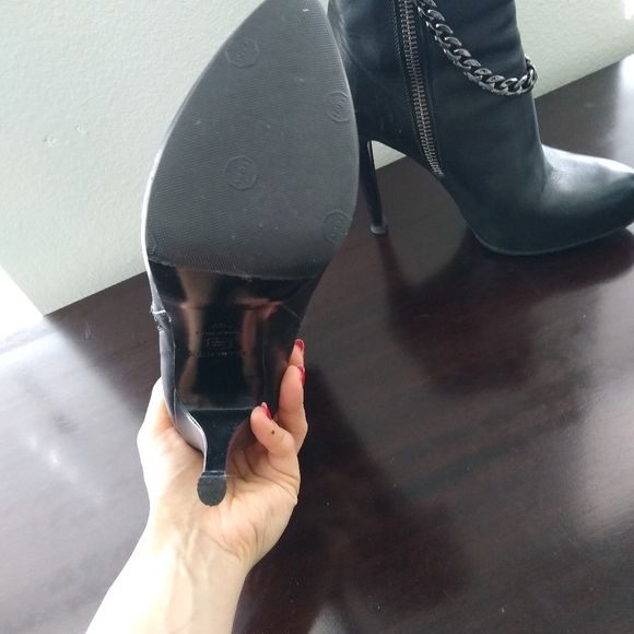 All Saints Koko black leather platform bootie size 7 - Picture 7 of 9